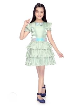 TINY GIRL - Girls Green Polyester Dress