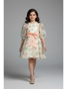 TINY GIRL - Girls Yellow Polyester Dress
