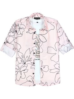 CAVIO - Boys Pink Cotton Blend Shirt with T-shirt