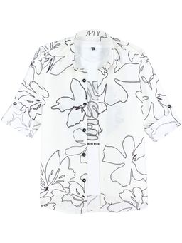 CAVIO - Boys White Cotton Blend Shirt with T-shirt