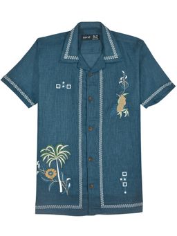 CAVIO - Boys Blue Cotton Blend Shirt