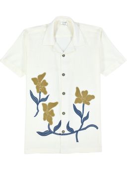 CAVIO - Boys Cream Cotton Shirt