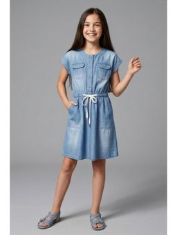 TINY GIRL - Girls Blue Denim Dress