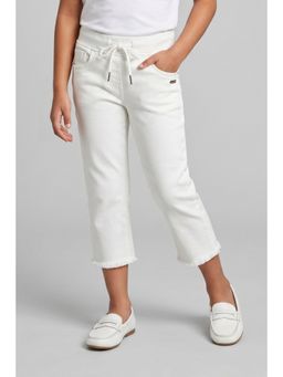 TINY GIRL - Girls Off White Cotton Pants