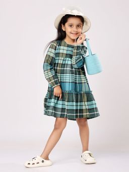 Piccolo Piglet - Girls Green Fleece Dress