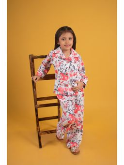 TINY GIRL - Girls Red Polyester Co-Ord Set