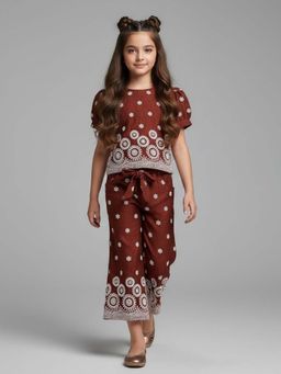 TINY GIRL - Girls Wine Nylon Co-Ord Set
