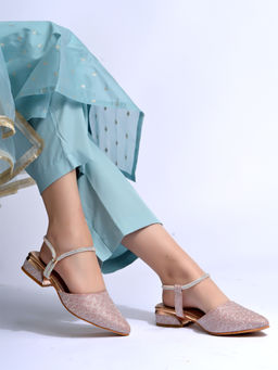 Shoetopia - Girls Embellished Buckle Pointed Toe Stylish Pink Heels