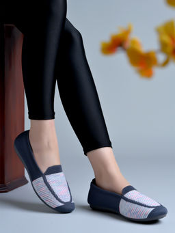 Shoetopia - Girls Comfortable Stylish Navy Blue Ballerinas