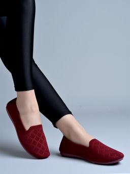 Shoetopia - Girls Comfortable Stylish Maroon Ballerinas