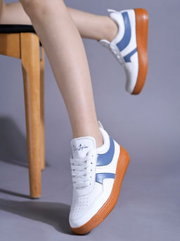 Shoetopia - Girls Daily Wear Casual Sneakers White & Blue