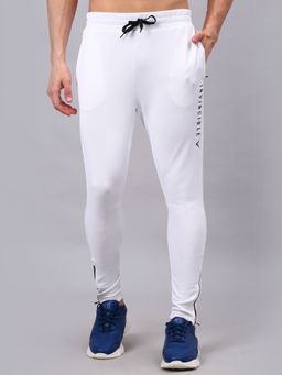 INVINCIBLE - White Mens Bold Trackpants