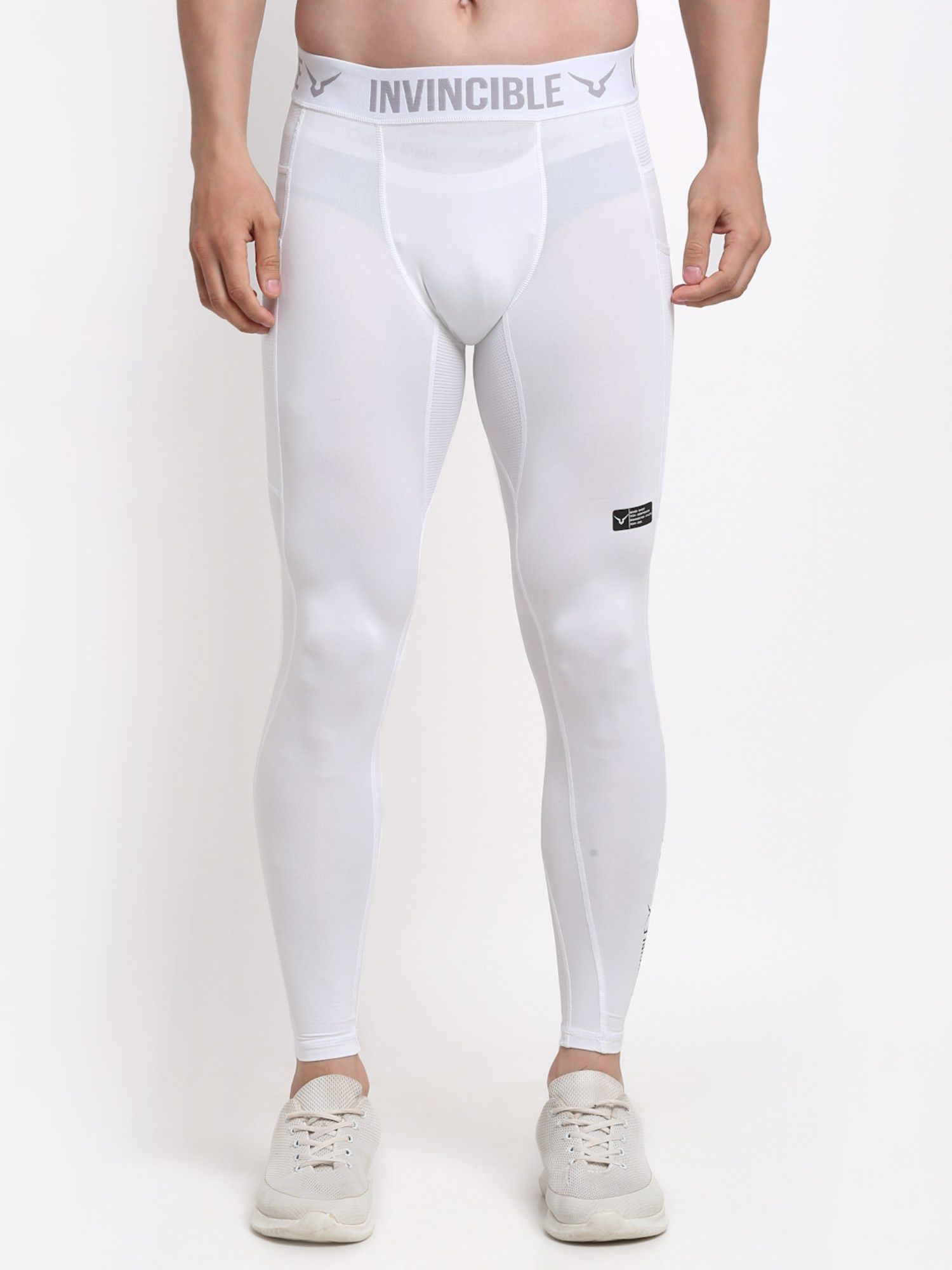 Buy INVINCIBLE White Mens Ghost Compression Tights Online