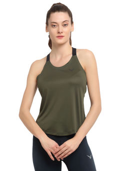 INVINCIBLE - Olive Womens Backdrop Tank
