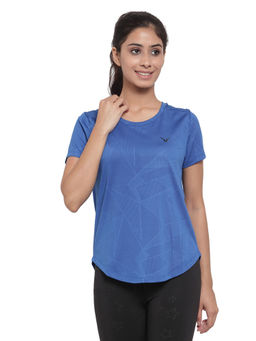 INVINCIBLE - Cobalt Blue Womens Ultra Jacquard T-Shirt