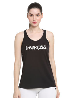 INVINCIBLE - Black Womens Workout Tank Top