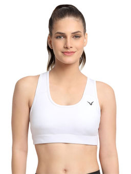 INVINCIBLE - White Womens Performance Sports Bra