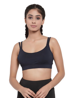 INVINCIBLE - Navy Womens Double Strap Dare Sports Bra