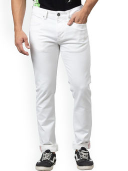 Being Human - White Slim Straight Fit Men's Denims by Being Human Clothing