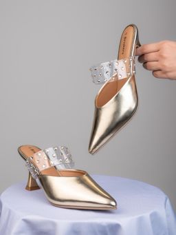 Briskers - Womens Gold Spool Sandal Heels