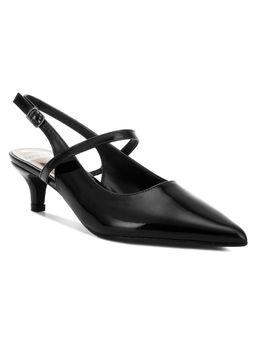 Rag & Co - Womens Black Kitten Slingback Sandal Heels