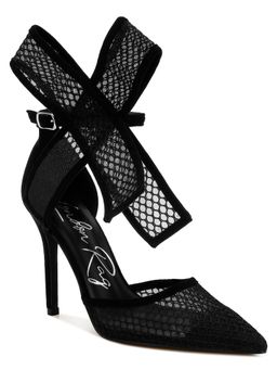 London Rag - Womens Black Big Bow Detail Stiletto Heels