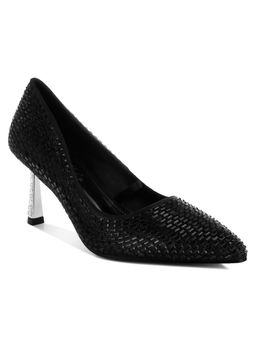 London Rag - Womens Black Rhinestones Embellished Pump Heels