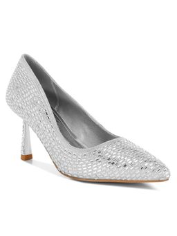 London Rag - Womens Silver Rhinestones Embellished Pump Heels