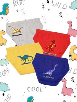 Nusyl - Boys Dino & Reptiles Printed Briefs (Pack of 4)