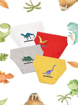 Nusyl - Boys Jurassic Dino Printed Briefs (Pack of 4)