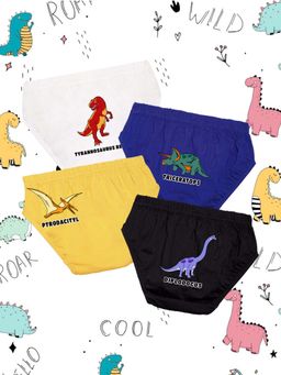 Nusyl - Boys Jurassic Dinosaurs Printed Briefs (Pack of 4)