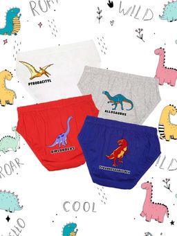 Nusyl - Boys Triceratops Printed Briefs (Pack of 4)