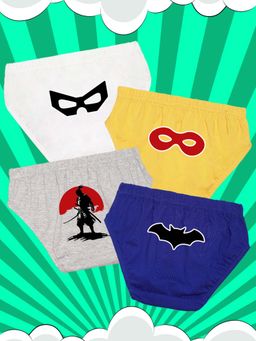 Nusyl - Boys Blue Warrior Silhouette Printed Briefs (Pack of 4)