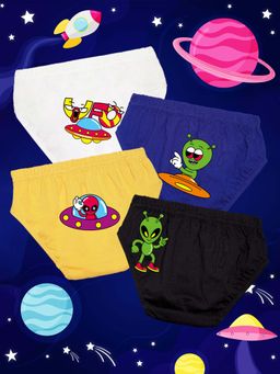 Nusyl - Boys Cool Alien Printed Briefs (Pack of 4)