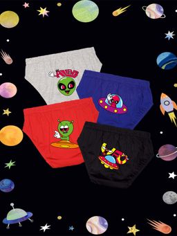 Nusyl - Boys Alien In Space Printed Briefs (Pack of 4)