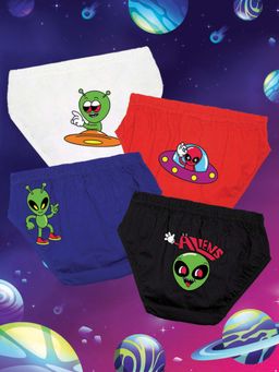 Nusyl - Boys Spacecraft & Alien Printed Briefs (Pack of 4)