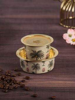 India Circus by Krsnaa Mehta - Chevron Palms Brass Coffee Tumbler Set