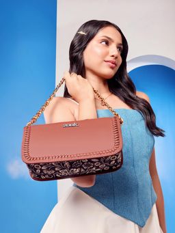 Zouk - Women Black Flomotif Aalya Baguette Handbag