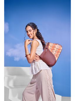 Zouk - Women Orange Tidal Wave Ira Handbag