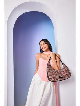 Zouk - Women Orange Cashmere Noir Pixi Baguette Handbag