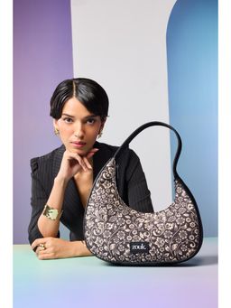 Zouk - Women Black FloMotif Pixi Baguette Handbag