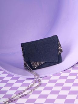 Zouk - Women Black Lattice Lace Tovi Mini Sling Bag