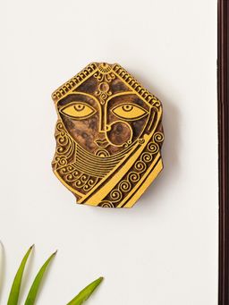 ExclusiveLane - 'Madhubani Bride' Hand Carved Block Wall D