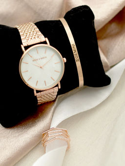 Joker and Witch - Joker & Witch White Stainless Steel Watch and Bracelet With Ring (Set of 3)