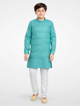 Jeetethnics - Boys Turquoise Kurta Pyjama (Set of 2)