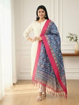 Gahan - Womens Cream Rayon Blend Embroidered Straight Kurta with Pant & Dupatta