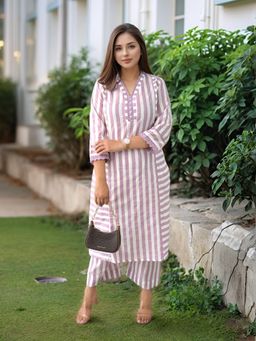 Gahan - Womens Pink Rayon Blend Printed Straight Kurta with Palazzo