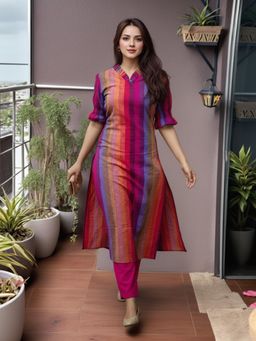 Gahan - Womens Multi-Color Rayon Blend Printed Straight Kurta with Pant