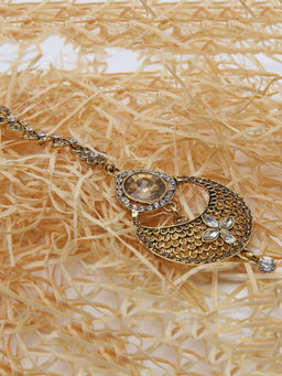 Anika's Creations - Anika's Creation Elegant Stone Studded Gold Plated Maang Tikka