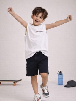 The Fit Theory - Boys Oversized Boxy White T-Shirt